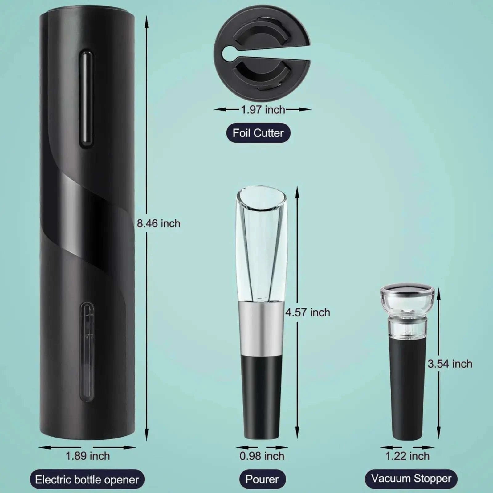 Automatic Electric Wine Bottle Opener Gift Set – Rechargeable with Wine Accessories UK 4A's Global