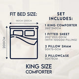 Reversible & Plain Duvet Cover and Matching Pillowcase Set –  Elegant, Soft & Durable Bedding - 4A's Global