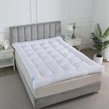 Luxury Extra-Thick Mattress Topper – Deep-Filled Microfibre Comfort Layer Quilted, Luxury Hotel Mattress Pads Box Stitched Elasticated Corner Straps