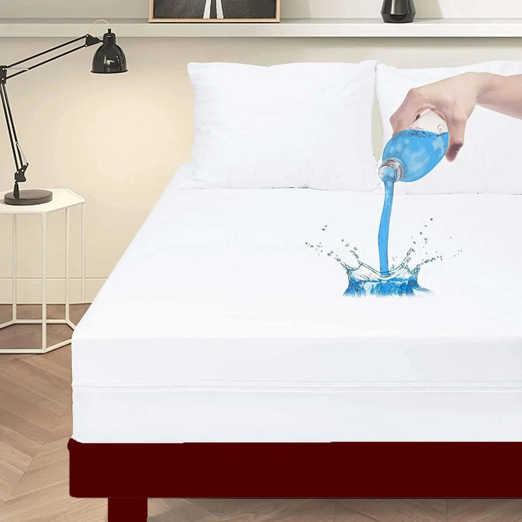 Fully Zippered Waterproof Mattress Protector Encasement – Bed Bug Proof, Anti-Allergy &amp; Deep Fit - 4A's Global
