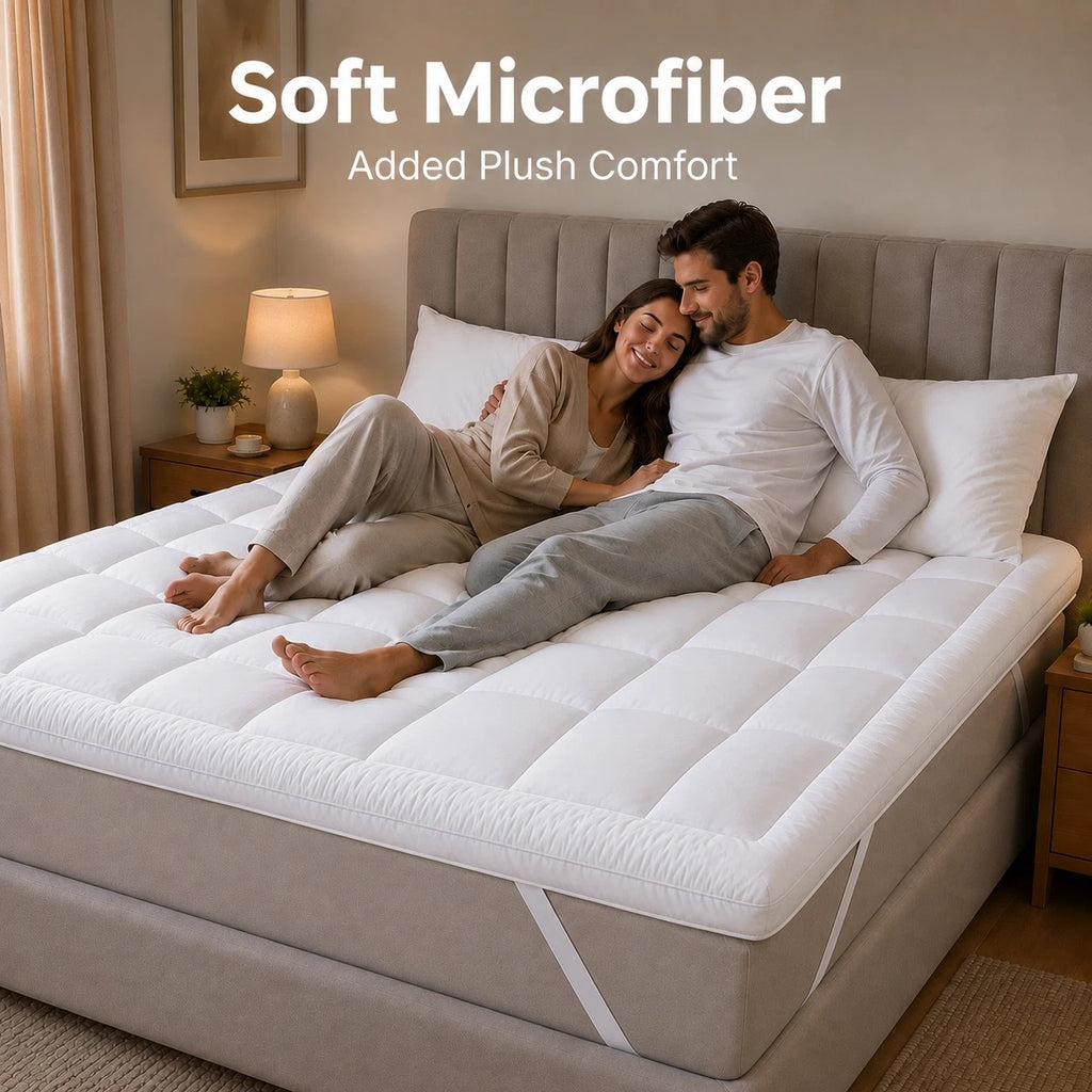 10cm Extra Thick Mattress Topper | 1100GSM Deep-Fill Luxury | All UK Sizes | 4AS