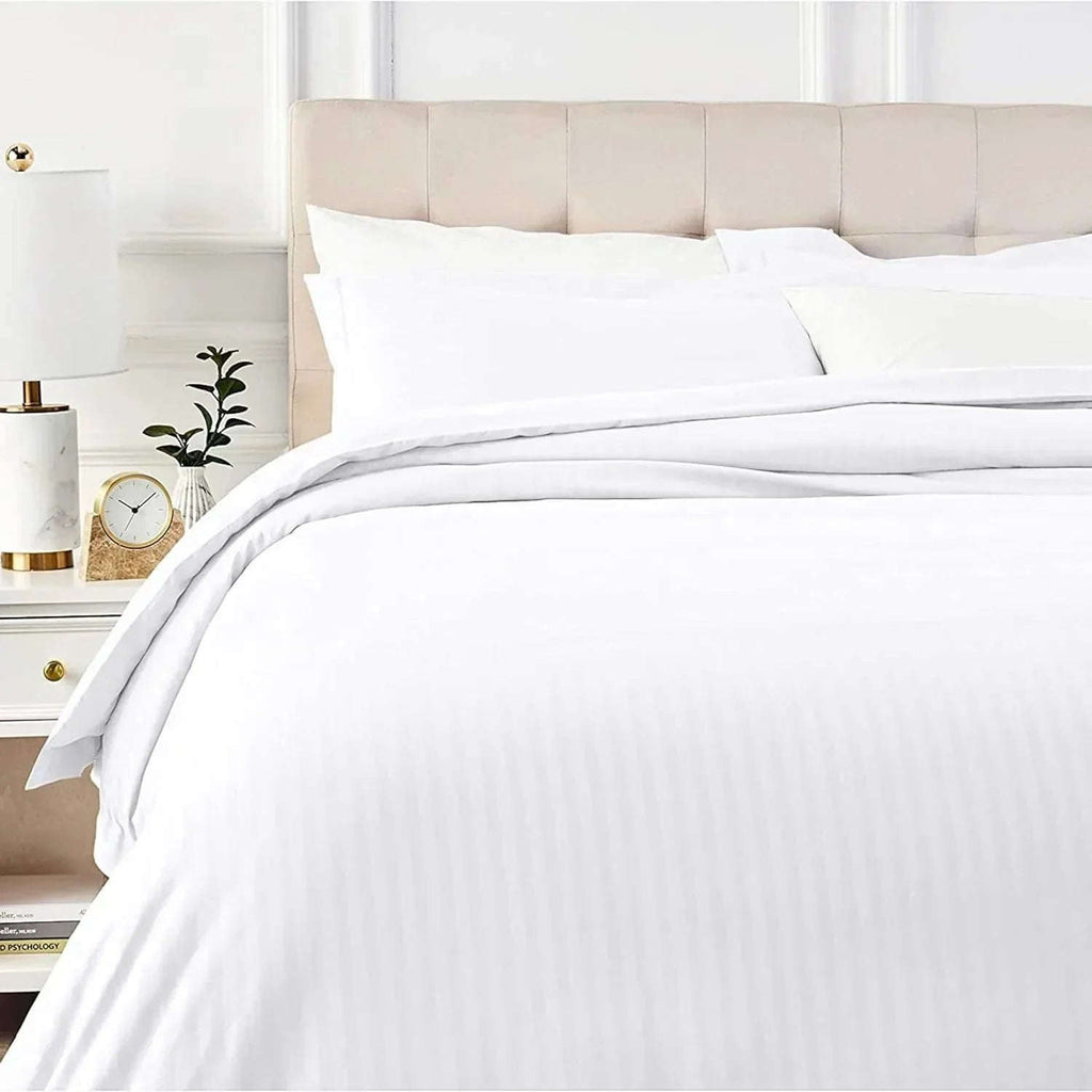 All-Season Luxury Microfibre Duvet Cover Set with Satin Stripe - 4A's Global