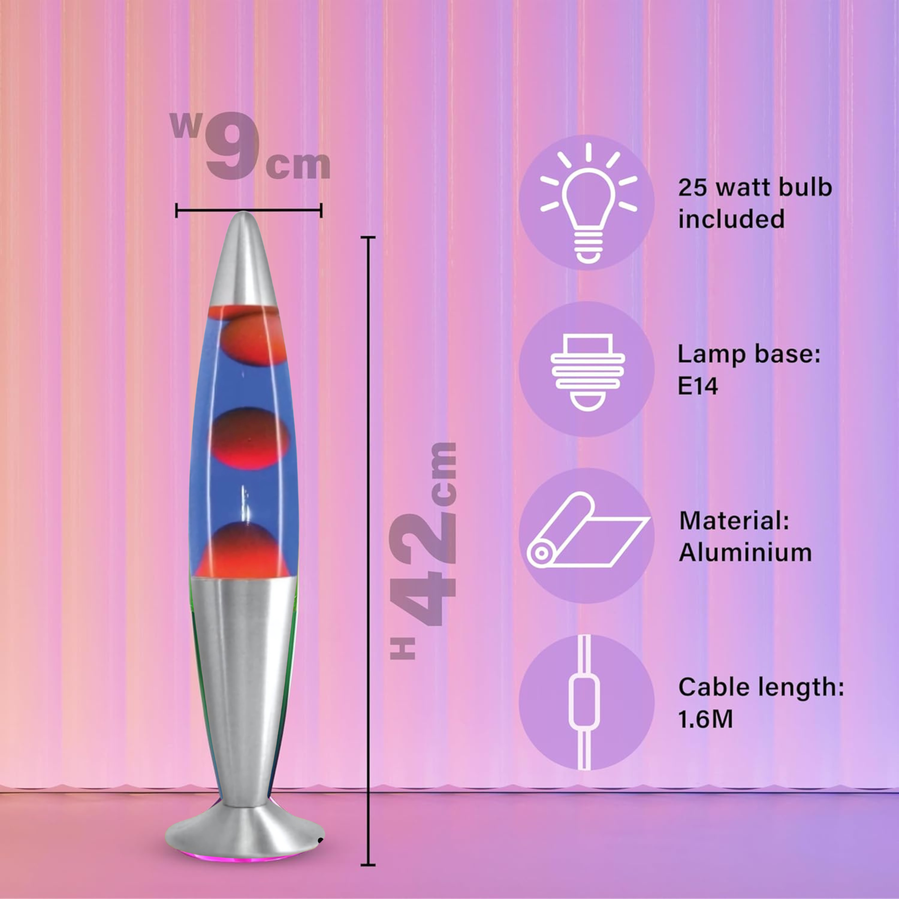 Classic Retro Table Lamp – 16-Inch Decorative Light with Aluminium Base - 4A's Global