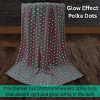 Polka Dot Fleece Throw – Ultra Plush Microfiber Blanket for Sofa, Bed &amp; Pets Super Soft Glow-in-the-Dark - 4A's Global