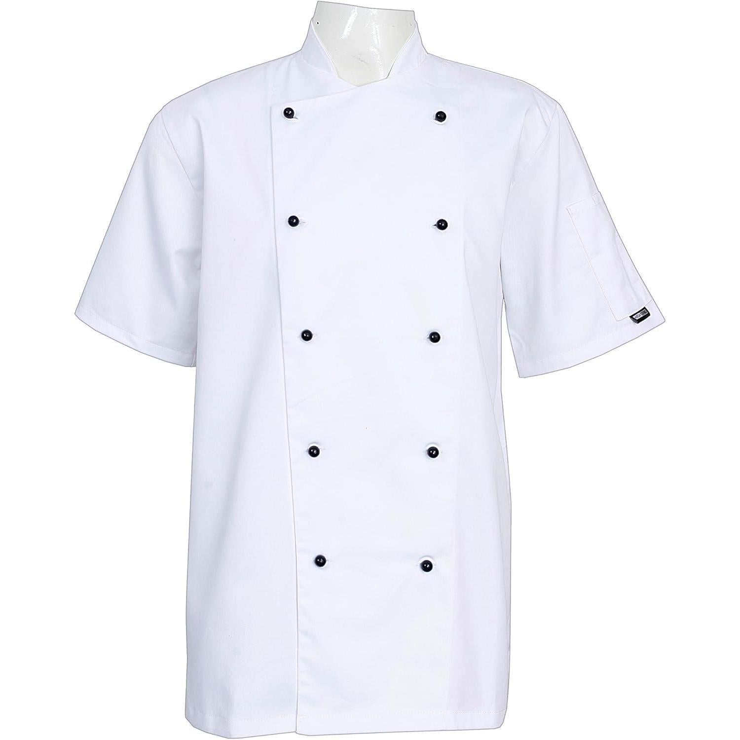 HIGH LIVING Highliving Chef Jacket/Chef Coat/Chef Work Trousers Catering Uniform Short Sleeve Pocket Mesh Back (XXL Chef Jacket) White Menswear Clothes - 4A's Global