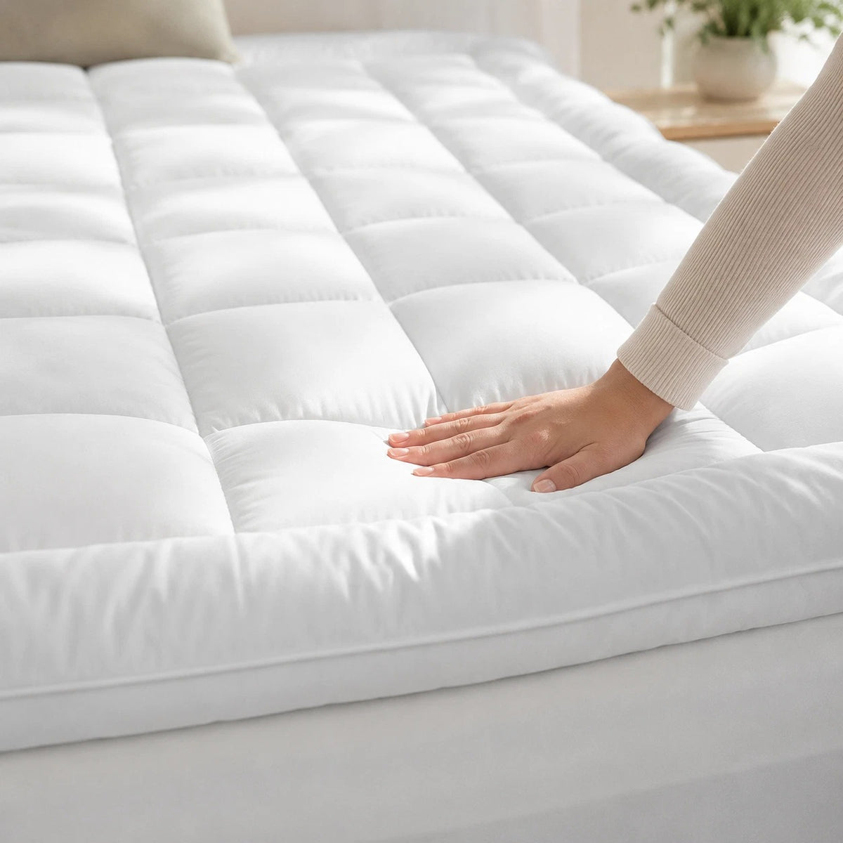 Mattress Topper 10cm Extra Thick 1100GSM Cloud Soft Breathable Hypoallergenic - Cozy Living - 4A's Global