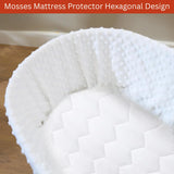 Baby Mattress Protector for Moses Basket, Cradle, Bassinet, Crib &amp; Pram Basket – Soft, Breathable &amp; Gentle Cover Hexagonal Design (75x37+15cm) - 4A's Global