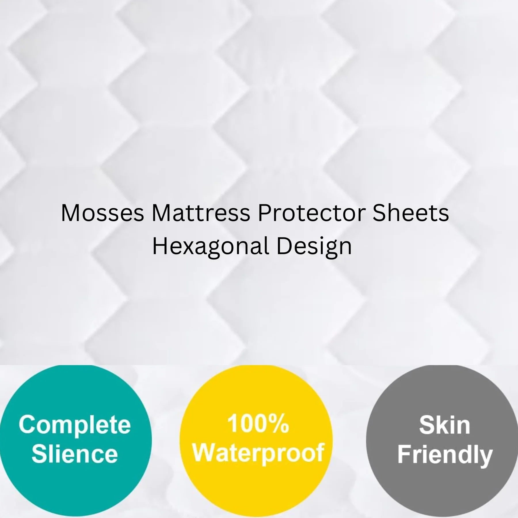 Baby Mattress Protector for Moses Basket, Cradle, Bassinet, Crib &amp; Pram Basket – Soft, Breathable &amp; Gentle Cover Hexagonal Design (75x37+15cm) - 4A's Global
