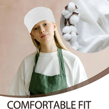 Chef Skull Cap – Breathable, Adjustable &amp; Professional Kitchen Headwear | White