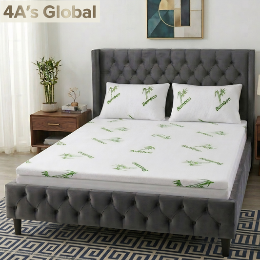 Bamboo Gel Memory Foam Mattress Topper | Cooling 2.5cm Breathable Orthopedic Topper | Back Pain Relief & Hypoallergenic Bed Topper (UK Sizes)