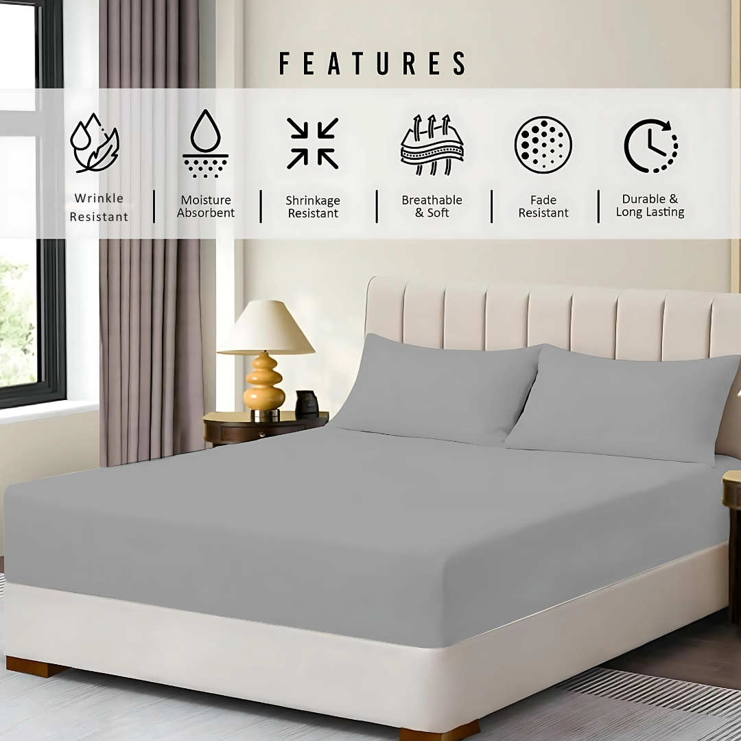 Extra Deep 30cm Fitted Bed Sheet – Luxury Hotel-Quality Deep Pocket Sheet for Perfect Mattress Fit - 4A's Global