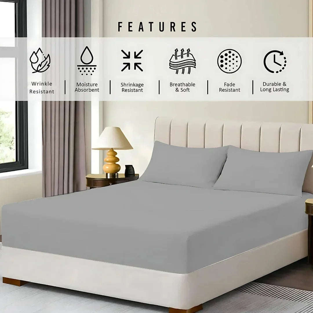 Extra Deep 30cm Fitted Bed Sheet – Luxury Hotel-Quality Deep Pocket Sheet for Perfect Mattress Fit - 4A's Global