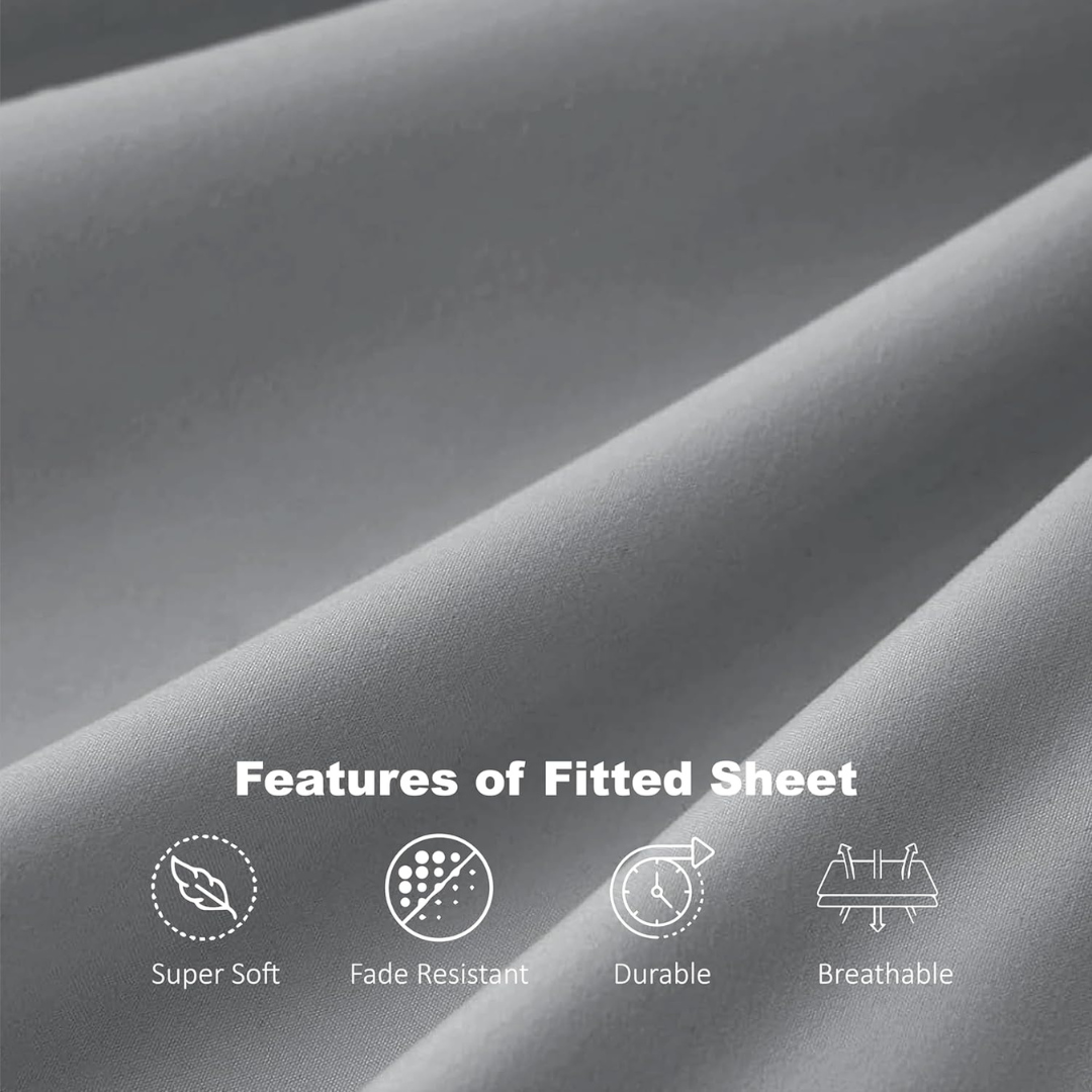 Extra Deep 30cm Fitted Bed Sheet – Luxury Hotel-Quality Deep Pocket Sheet for Perfect Mattress Fit - 4A's Global