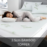 Memory Foam Mattress Topper 2.5 cm – Anti-Slip, Cooling, Hypoallergenic | Thin &amp; Lightweight Comfort Pad
