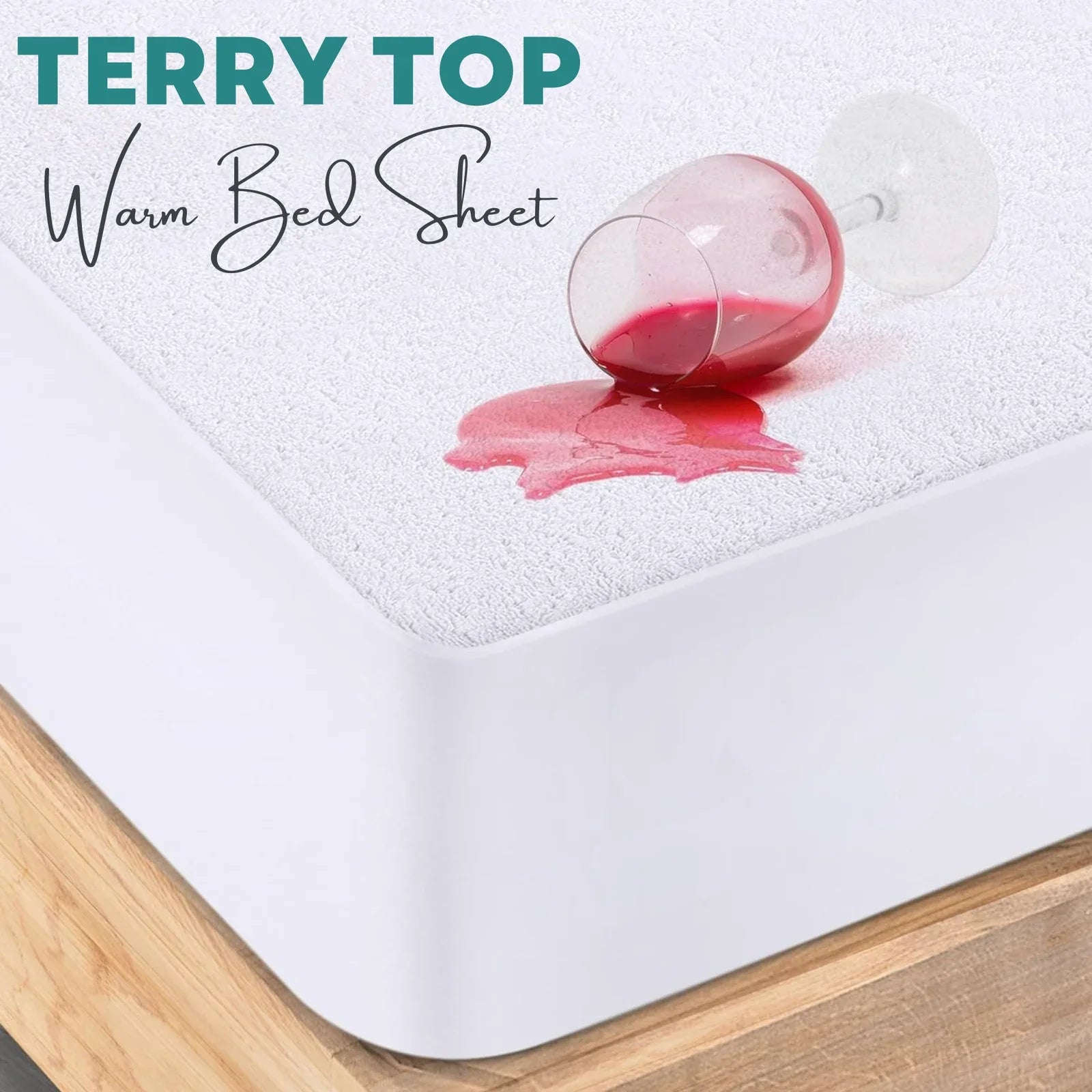 Waterproof Terry Winter Bed Sheet  – Soft, Breathable &amp; Allergy-Proof Bedding Protection - 4A's Global