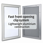 A2 Snap Frame Poster Holder Wall Display Silver Aluminium for Retail and Office - SGM - 4A's Global