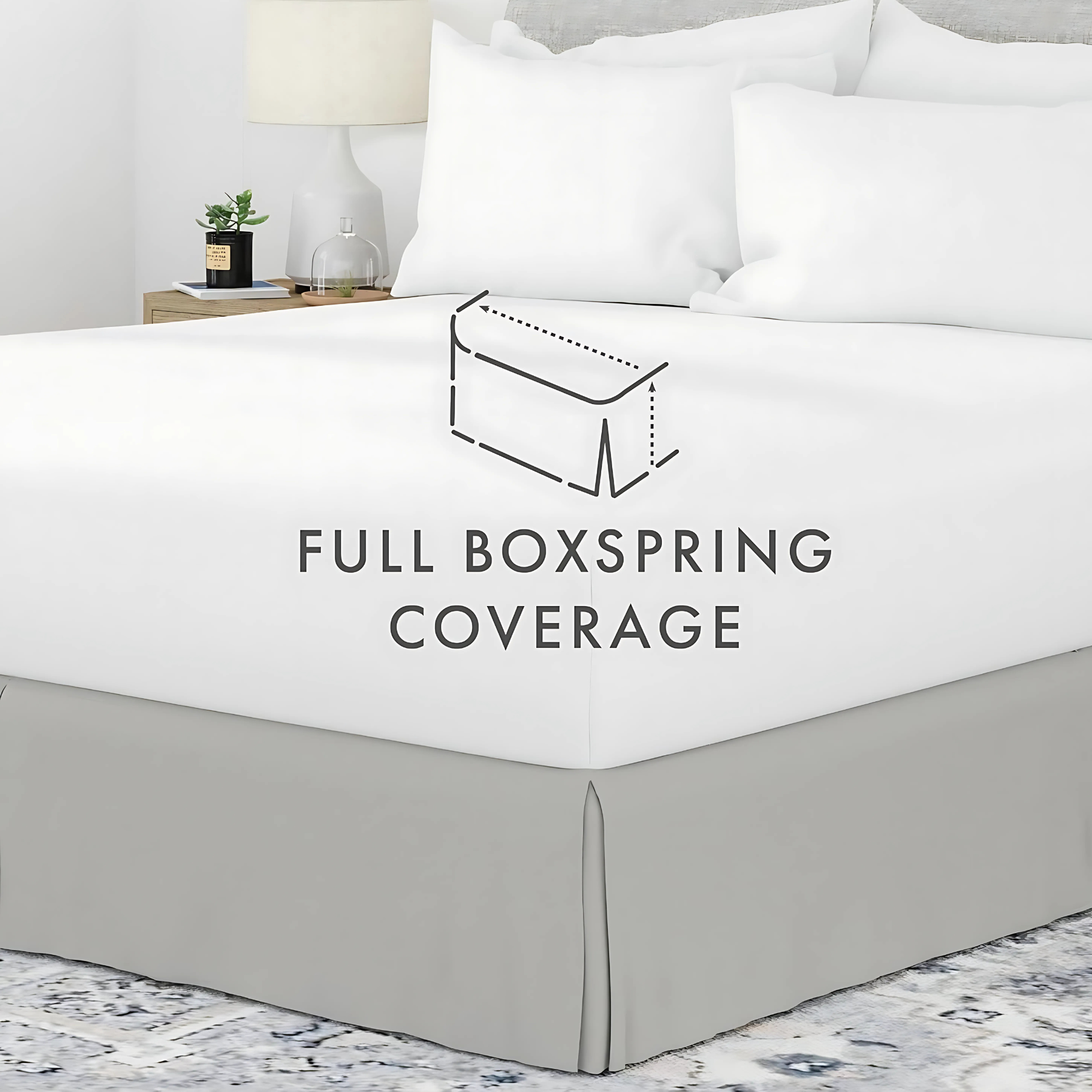 Luxury Pleated Valance Sheets – Hotel Quality Poly-Cotton Platform Base Sheets for Ultimate Comfort &amp; Style - 4A's Global