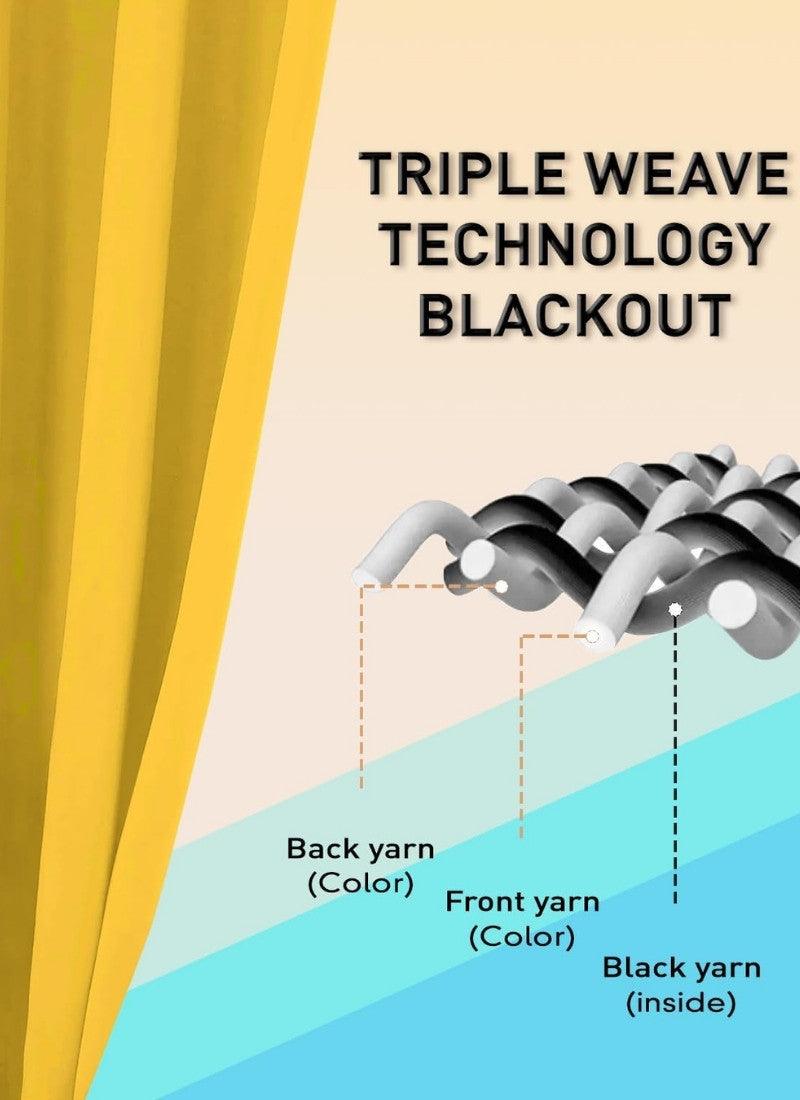 Thermal Thick Blackout Eyelet Ring Curtain - Blackout Curtains - Ochre Yellow - 4A's Global