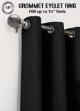 Thermal Thick Blackout Eyelet Ring Curtain - Blackout Curtains Black