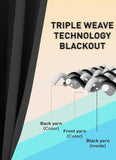 Thermal Thick Blackout Eyelet Ring Curtain - Blackout Curtains Black