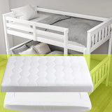 4AS Bunk Bed Waterproof Mattress Protector 30cm Deep - Hotel Quality Sheet Deep Pocket Elasticized Fitted Cover Quilted Soft Touch Breathable Noise-Free Hexagonal Design White