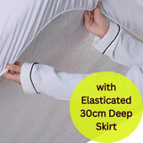 4AS Bunk Bed Waterproof Mattress Protector 30cm Deep - Hotel Quality Sheet Deep Pocket Elasticized Fitted Cover Quilted Soft Touch Breathable Noise-Free Hexagonal Design White