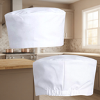 Chef Skull Cap Breathable Polycotton Kitchen Headwear White Pack of 1 2 3 or 4 - High Living - 4A's Global