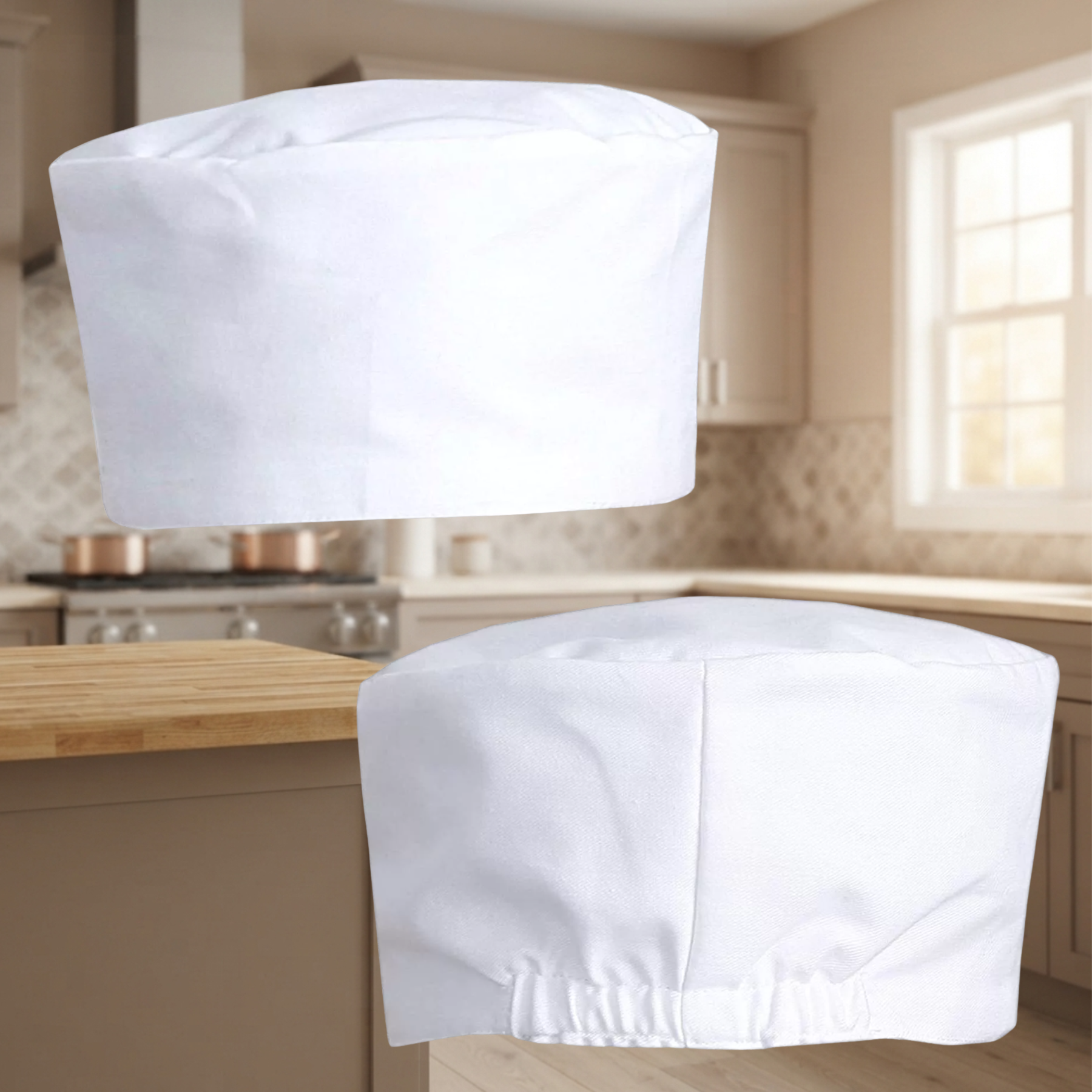Chef Skull Cap Breathable Polycotton Kitchen Headwear White Pack of 1 2 3 or 4 - High Living - 4A's Global