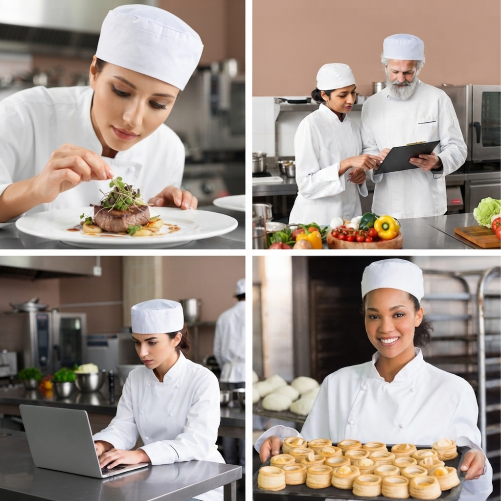 Chef Skull Cap Breathable Polycotton Kitchen Headwear White Pack of 1 2 3 or 4 - High Living - 4A's Global