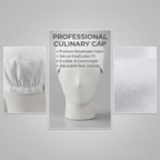 Chef Skull Cap Breathable Polycotton Kitchen Headwear White Pack of 1 2 3 or 4 - High Living - 4A's Global