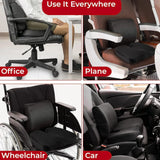 Memory Foam Seat Cushion – Ergonomic Cooling Comfort for Office, Car &amp; Home | 45x35cm | Black - 4A's Global