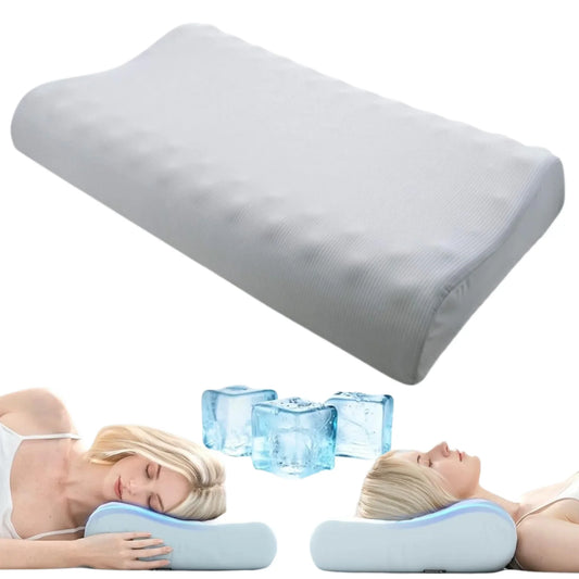 Memory Foam Bounce Back Pillow – Cool Comfort, Fresh Mornings Removable Cover – Ergonomic Contour Neck Support