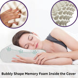 Memory Foam Bounce Back Pillow – Cool Comfort, Fresh Mornings Removable Cover – Ergonomic Contour Neck Support