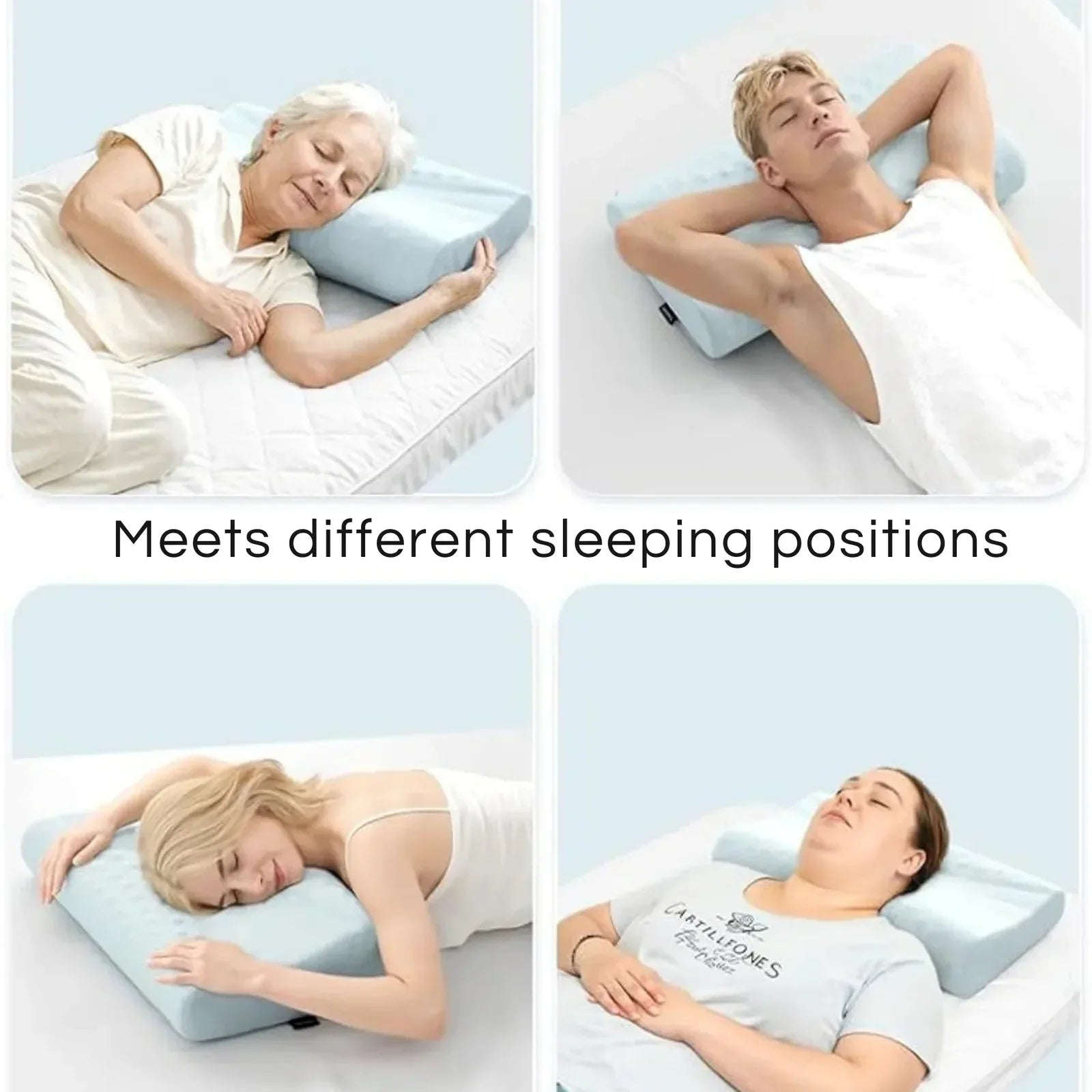 Memory Foam Bounce Back Pillow – Cool Comfort, Fresh Mornings Removable Cover – Ergonomic Contour Neck Support - 4A's Global