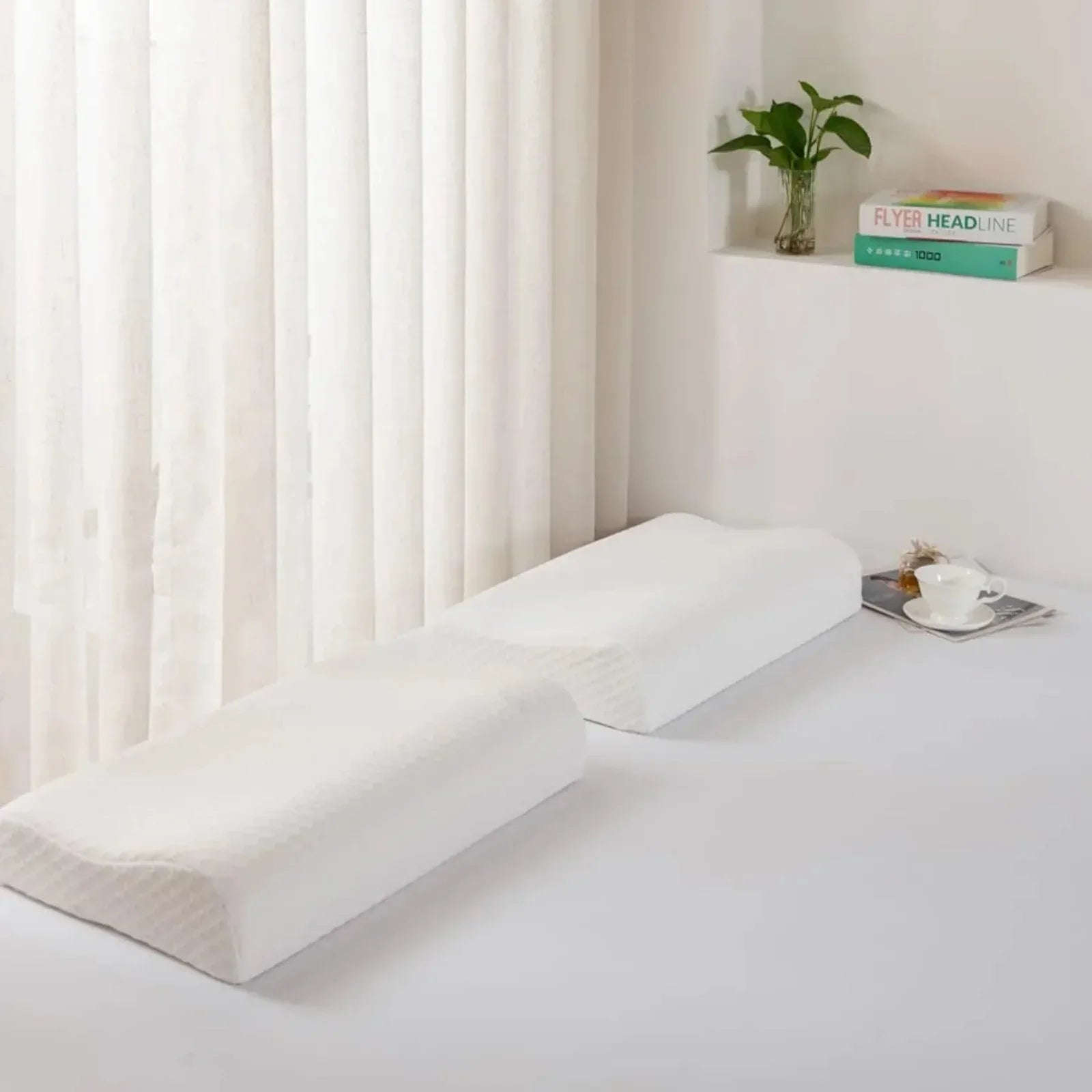 Memory Foam Bounce Back Pillow – Cool Comfort, Fresh Mornings Removable Cover – Ergonomic Contour Neck Support - 4A's Global