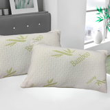 Crushed Memory Foam Bamboo Pillow – Cooling, Adjustable &amp; Hypoallergenic | 39 x 64 x 16 cm / 15.3 x 25.2 x 6.3 in - 4A's Global