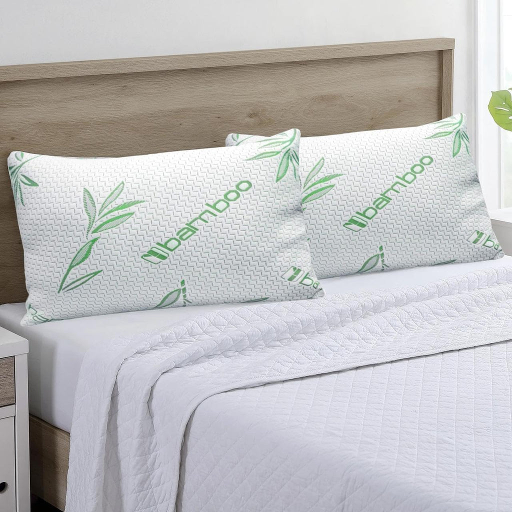Crushed Memory Foam Bamboo Pillow Adjustable Cooling Hypoallergenic - 4AS - 4A's Global