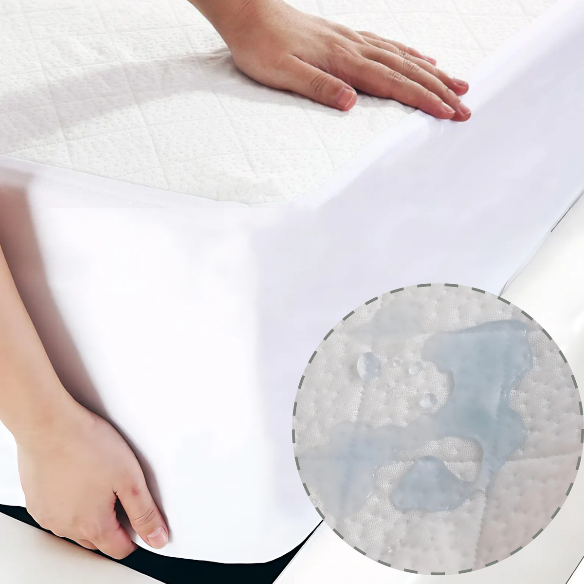 HH Waterproof Bamboo Mattress Protector – Hypoallergenic, Breathable, Fitted Sheet Design, Noise-Free Protection