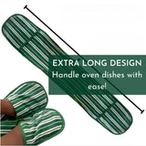 Double Oven Mittens Gloves – Cotton Heat Resistant Kitchen Mitts for Everyday Cooking &amp; Baking