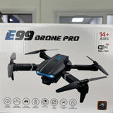Foldable Drone E99 Pro Drone with 4K Single Camera – Foldable Mini RC Quadcopter, WiFi FPV, Obstacle Avoidance, 360° Flips, Remote Control Drone for Beginners & Adults – Grey - 4A's Global
