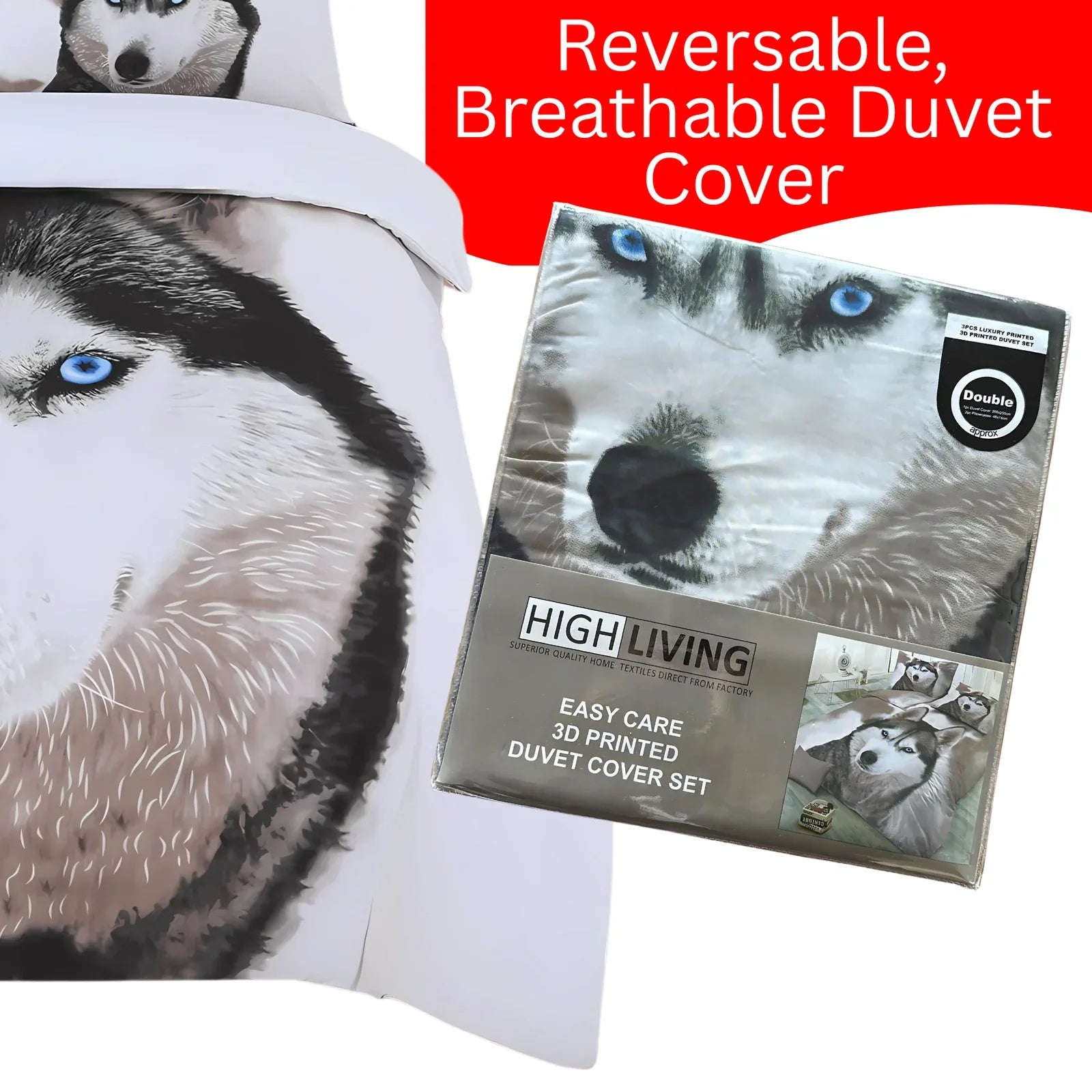 3D Animal Print Duvet Cover Set | Cotton-Feel Luxury Bedding with Pillowcases | Bold Bedroom Makeover for UK Homes - 4A's Global