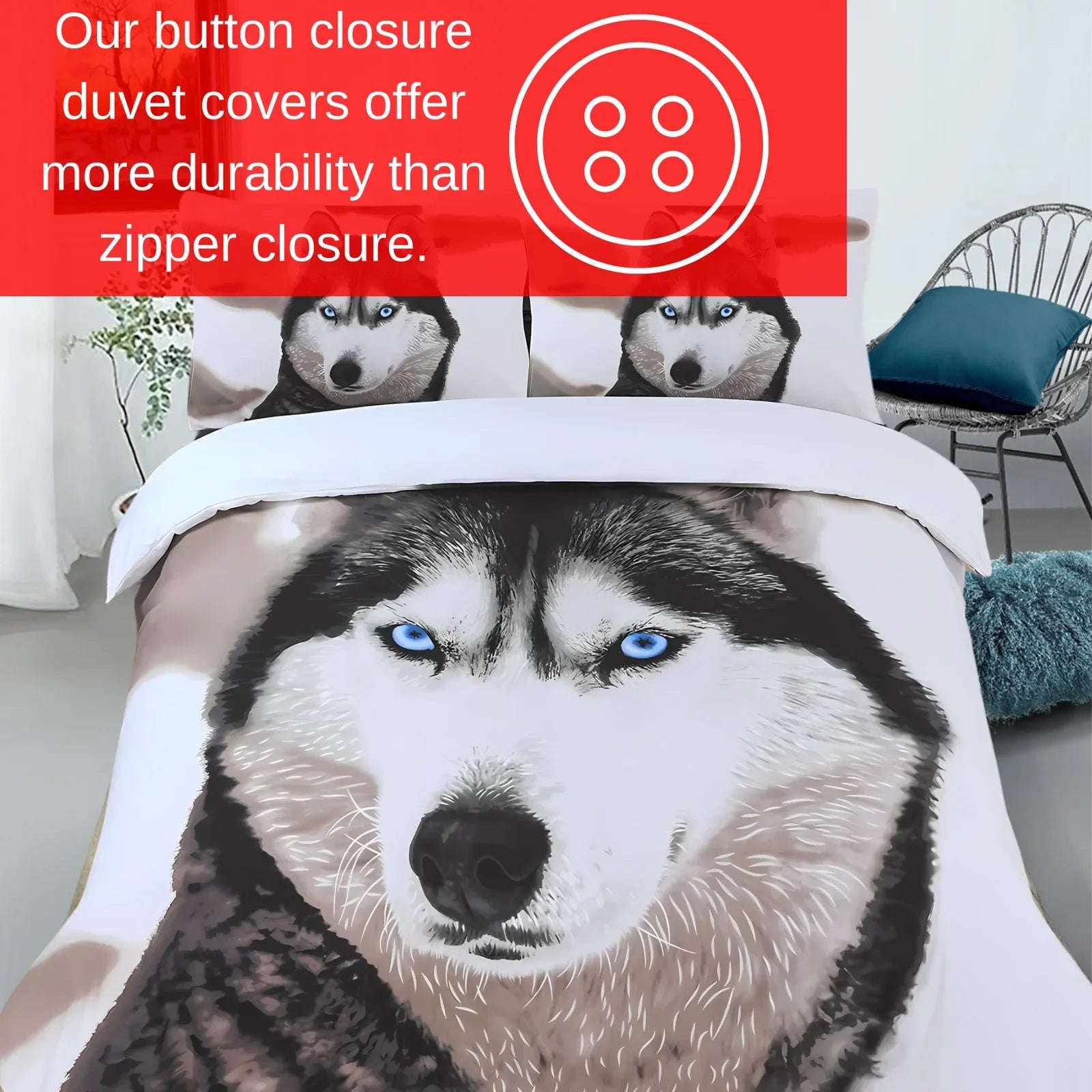3D Animal Print Duvet Cover Set | Cotton-Feel Luxury Bedding with Pillowcases | Bold Bedroom Makeover for UK Homes - 4A's Global