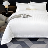 CL Satin Stripes Duvet Cover Set with Pillowcases Luxury Microfiber – 5 Star Hotel Quality Bedding