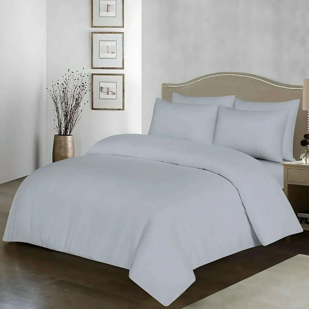 Reversible & Plain Duvet Cover and Matching Pillowcase Set –  Elegant, Soft & Durable Bedding 4A's Global