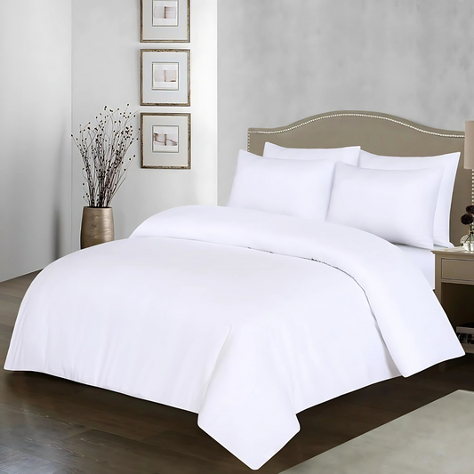 Reversible & Plain Duvet Cover and Matching Pillowcase Set –  Elegant, Soft & Durable Bedding - 4A's Global