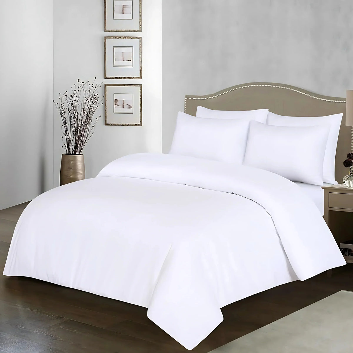 Reversible & Plain Duvet Cover and Matching Pillowcase Set –  Elegant, Soft & Durable Bedding - 4A's Global