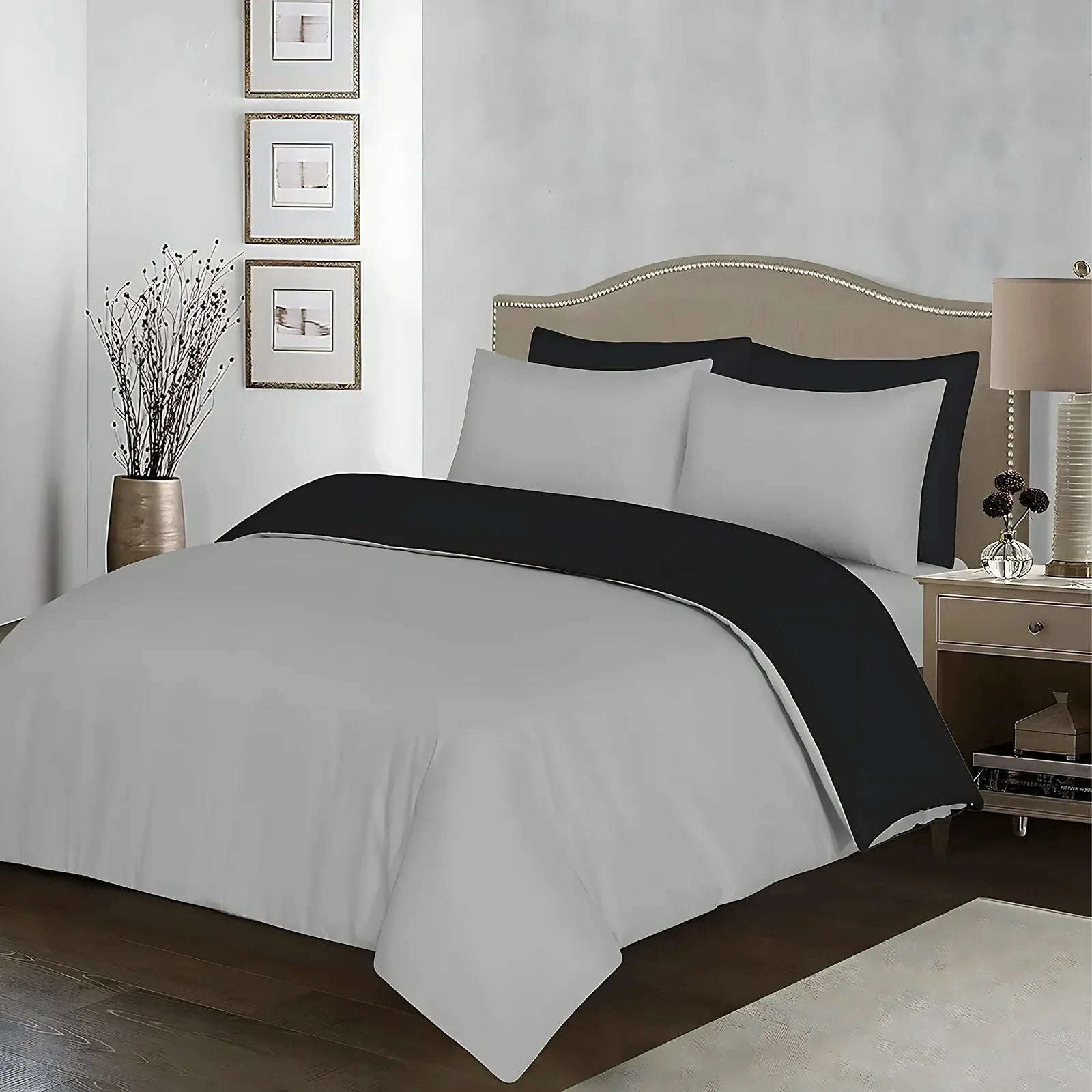 Reversible & Plain Duvet Cover and Matching Pillowcase Set –  Elegant, Soft & Durable Bedding 4A's Global