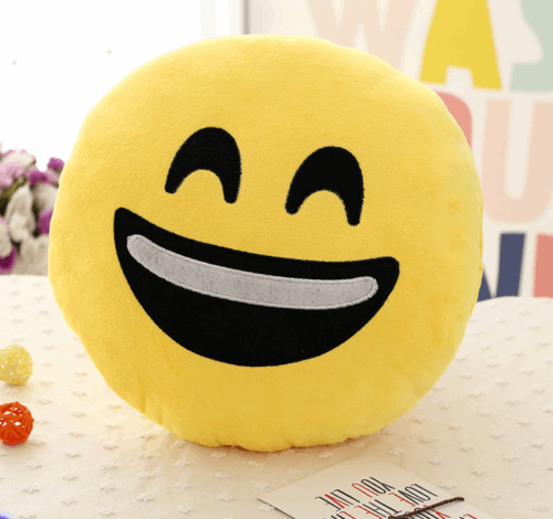 Emoji Cushion Pillow Yellow Smiley Cushion 4A s Global