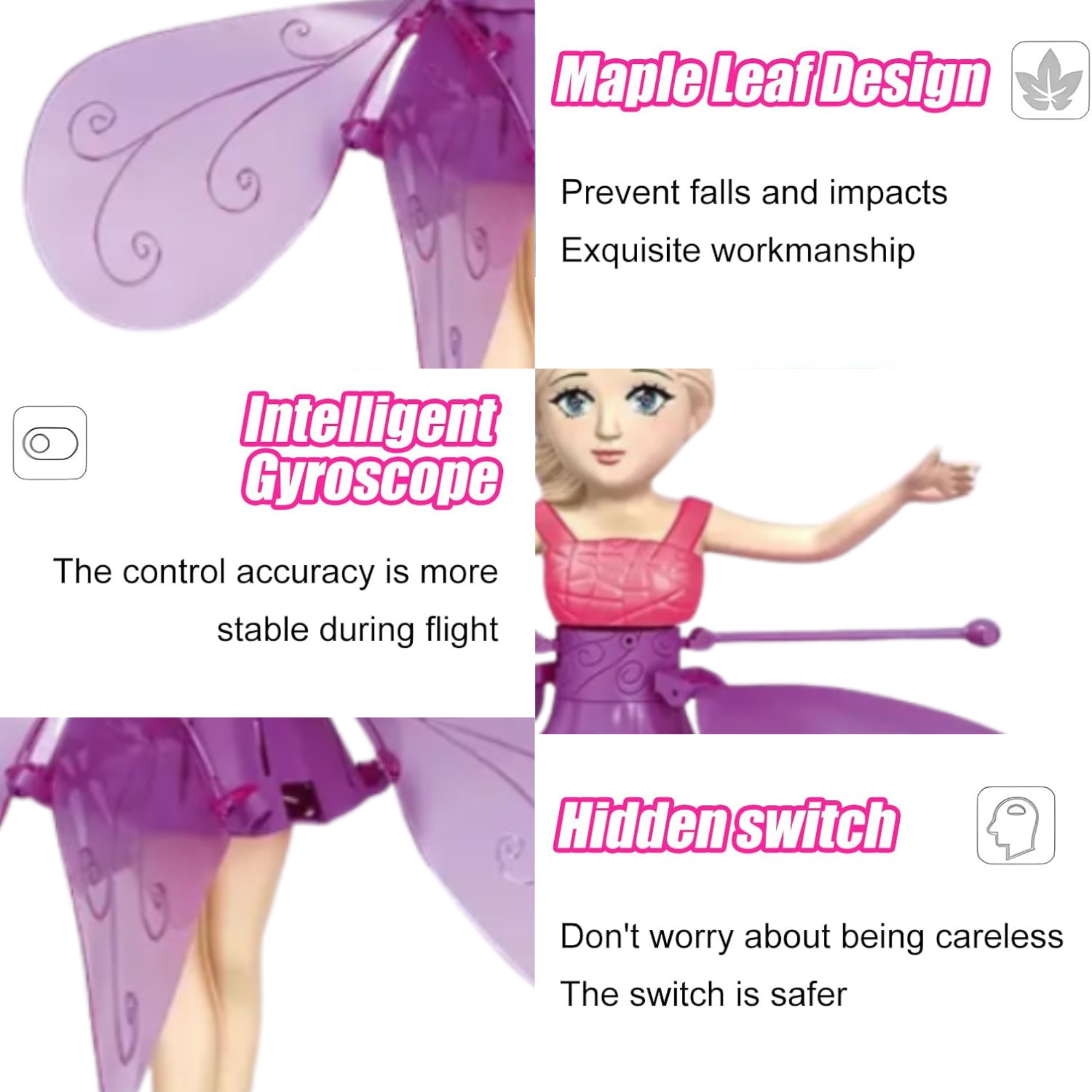 Fairy Flying Toy – Hand Sensor Induction Helicopter with LED Lights - 4A's Global