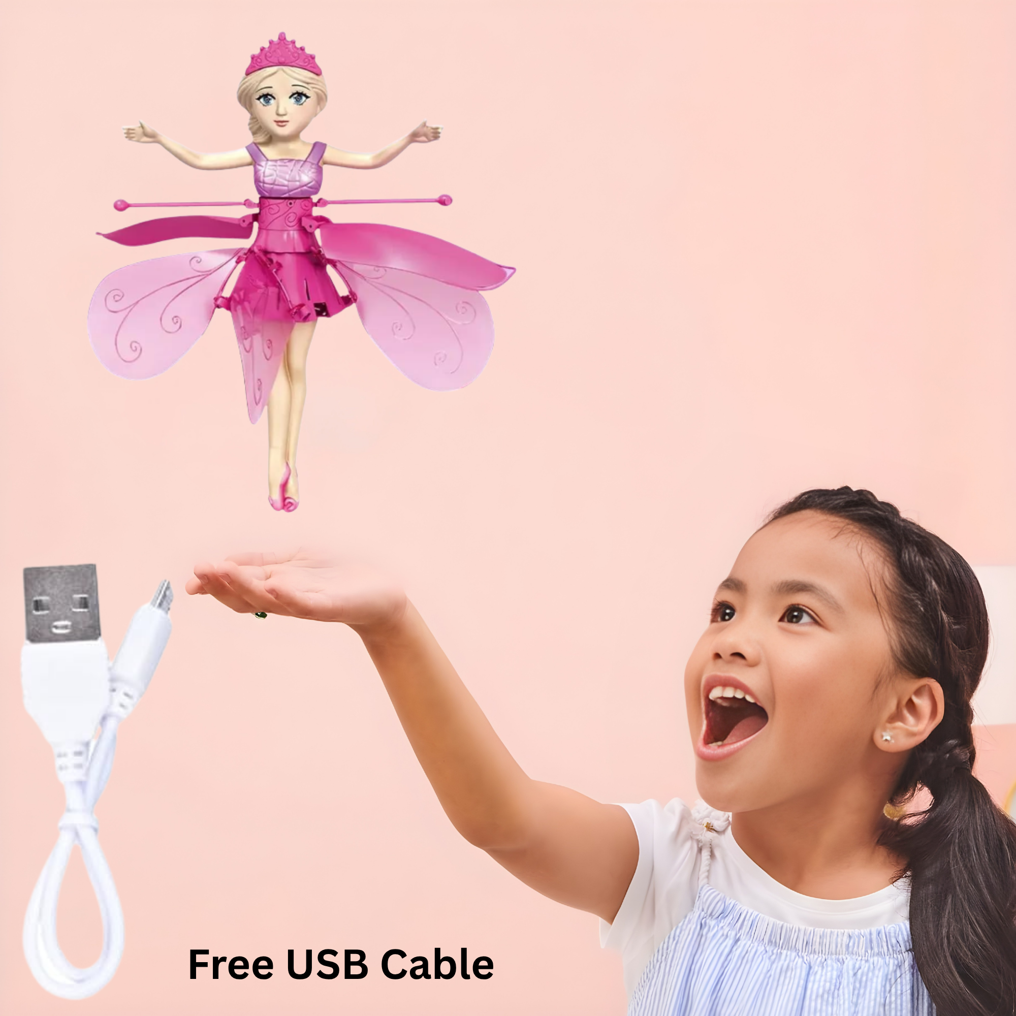 Fairy Flying Toy – Hand Sensor Induction Helicopter with LED Lights - 4A's Global